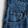 Cotton denim mid-rise wide-leg jeans