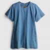 Cotton denim mini shift dress Cotton denim mini shift dress