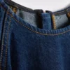 Cotton denim puff sleeve mini dress
