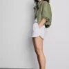Cotton denim runner shorts