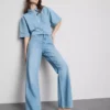 Cotton denim straight leg jeans Cotton denim straight leg jeans