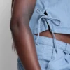 Cotton denim tie side tank top Cotton denim tie side tank top