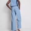 Cotton denim tie side tank top Cotton denim tie side tank top