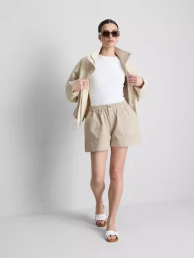 Cotton denim utility shorts