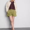 Cotton denim utility shorts Cotton denim utility shorts