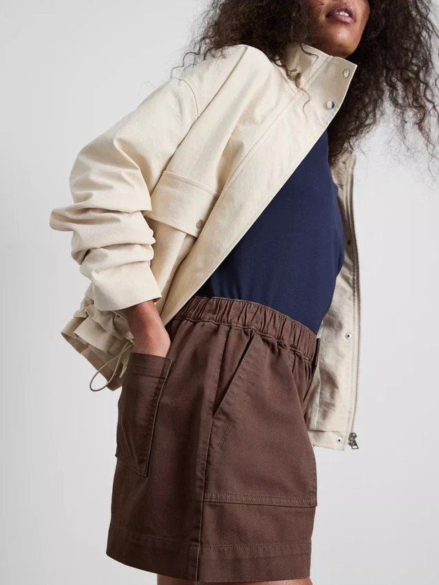 Cotton denim utility shorts Cotton denim utility shorts