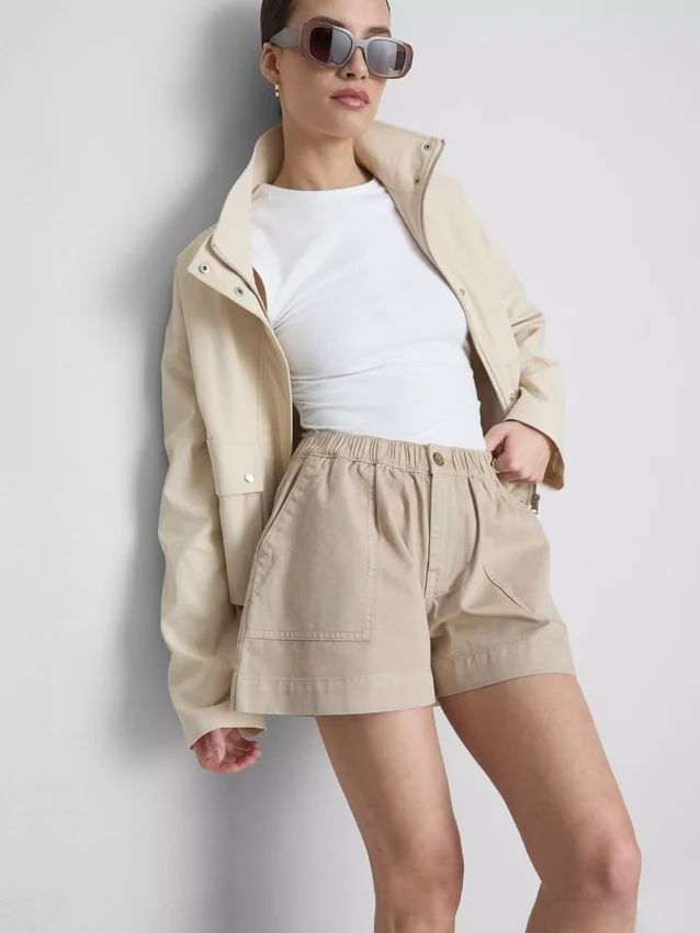 Cotton denim utility shorts Cotton denim utility shorts