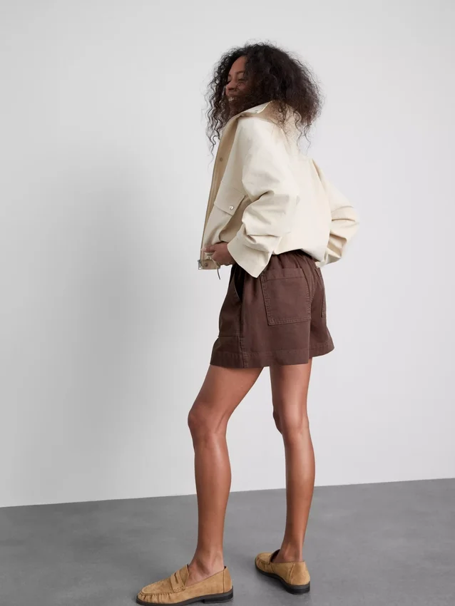 Cotton denim utility shorts Cotton denim utility shorts