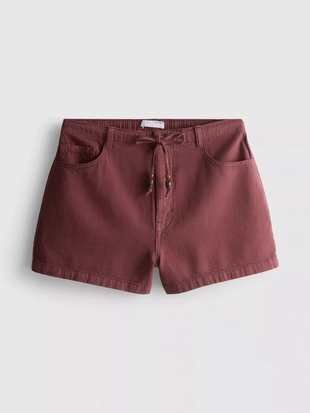 Cotton drawstring beaded casual shorts Cotton drawstring beaded casual shorts