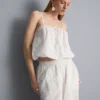 Cotton embroidered cropped cami top Cotton embroidered cropped cami top