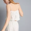 Cotton embroidered cropped cami top Cotton embroidered cropped cami top
