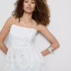 Cotton embroidered peplum hem cami top Cotton embroidered peplum hem cami top
