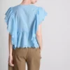 Cotton embroidered scalloped sleeve top Cotton embroidered scalloped sleeve top