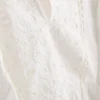 Cotton embroidered scalloped sleeve top