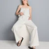 Cotton embroidered wide leg pants Cotton embroidered wide leg pants