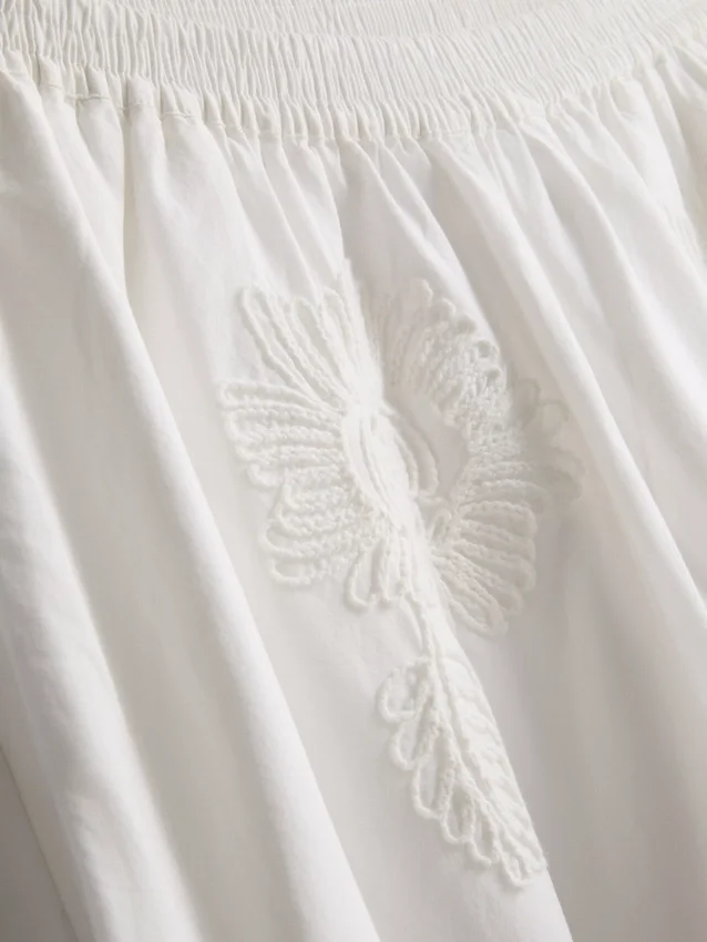 Cotton embroidered wide leg pants Cotton embroidered wide leg pants