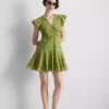 Cotton eyelet ruched mini dress Cotton eyelet ruched mini dress