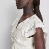 Cotton eyelet ruched mini dress Cotton eyelet ruched mini dress