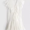 Cotton eyelet ruched mini dress Cotton eyelet ruched mini dress