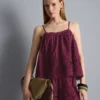 Cotton floral embroidered cami top Cotton floral embroidered cami top