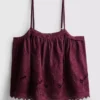 Cotton floral embroidered cami top Cotton floral embroidered cami top