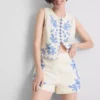 Cotton floral embroidered shorts Cotton floral embroidered shorts