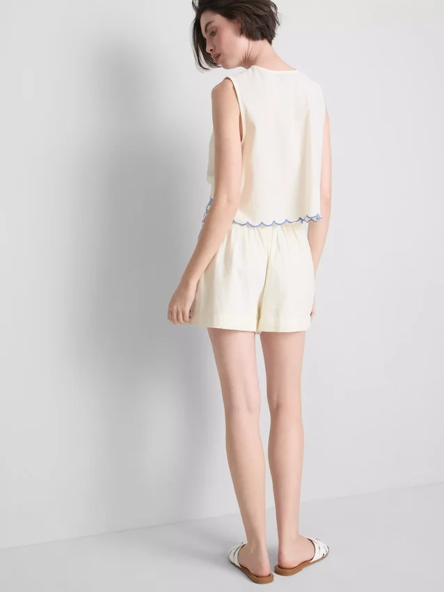 Cotton floral embroidered shorts Cotton floral embroidered shorts