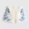 Cotton floral embroidered shorts Cotton floral embroidered shorts
