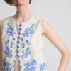 Cotton floral embroidered waistcoat Cotton floral embroidered waistcoat
