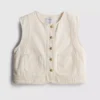 Cotton front-pocket cropped vest Cotton front-pocket cropped vest