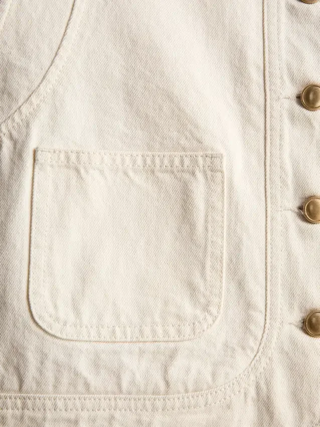 Cotton front-pocket cropped vest Cotton front-pocket cropped vest