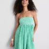 Cotton gingham bandeau mini dress Cotton gingham bandeau mini dress