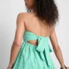 Cotton gingham bandeau mini dress Cotton gingham bandeau mini dress