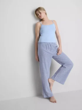 Cotton gingham pajama pants