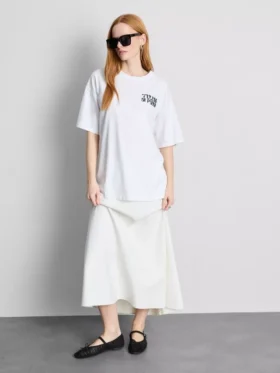 Cotton oversized graphic boyfriend tee