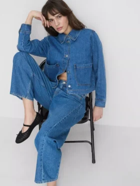 Cotton patch pocket denim jacket