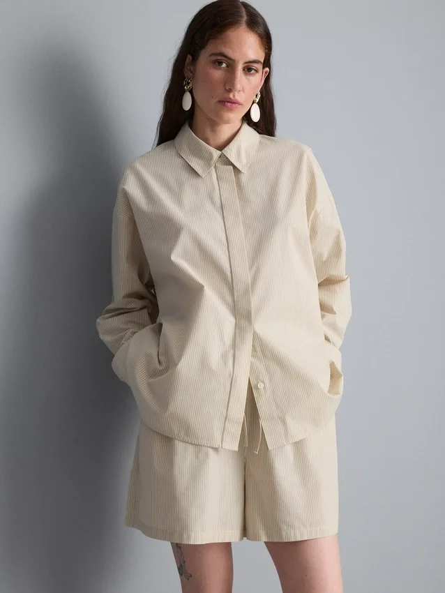 Cotton poplin striped shirt Cotton poplin striped shirt