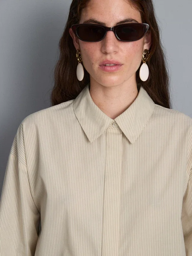 Cotton poplin striped shirt Cotton poplin striped shirt