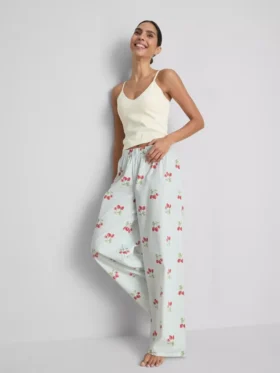 Cotton printed pajama bottoms