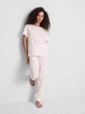 Cotton printed short sleeve pajamas