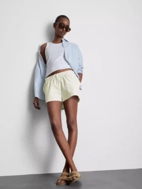 Cotton relaxed drawstring shorts