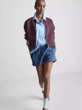 Cotton relaxed drawstring shorts