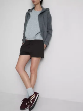 Cotton relaxed drawstring shorts