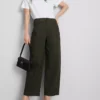 Cotton-rich barrel-leg utility pants