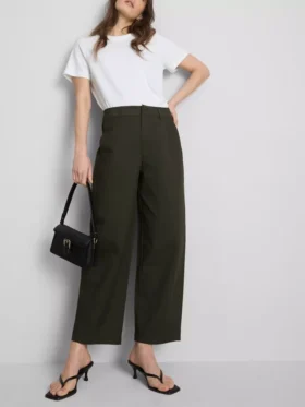 Cotton-rich barrel-leg utility pants