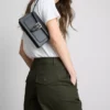 Cotton-rich barrel-leg utility pants
