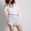 Cotton-rich button-detail jersey shorts Cotton-rich button-detail jersey shorts