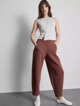 Cotton-rich button-through tank top
