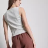 Cotton-rich button-through tank top Cotton-rich button-through tank top