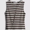 Cotton-rich button-through tank top Cotton-rich button-through tank top
